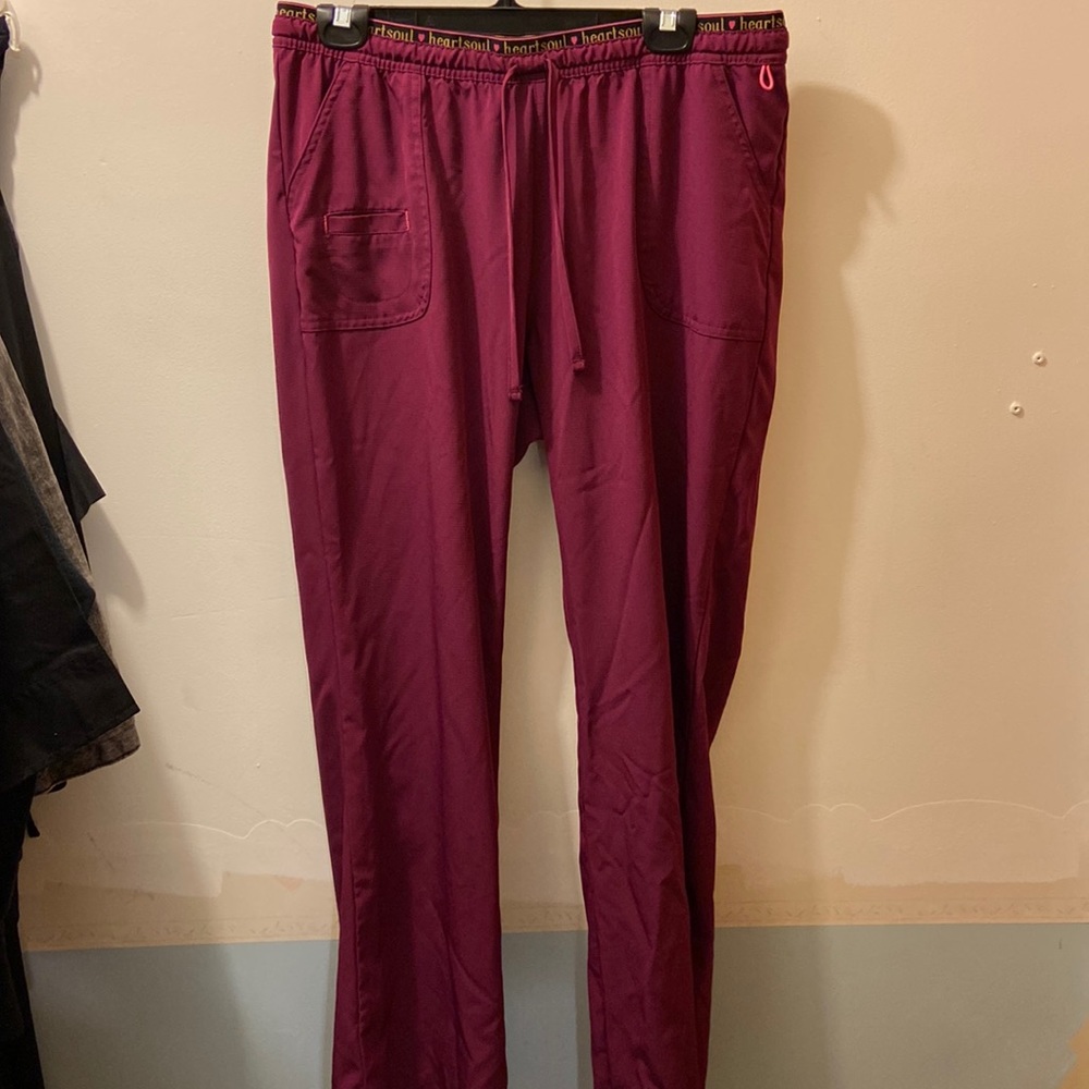 Large Maroon scrub pants